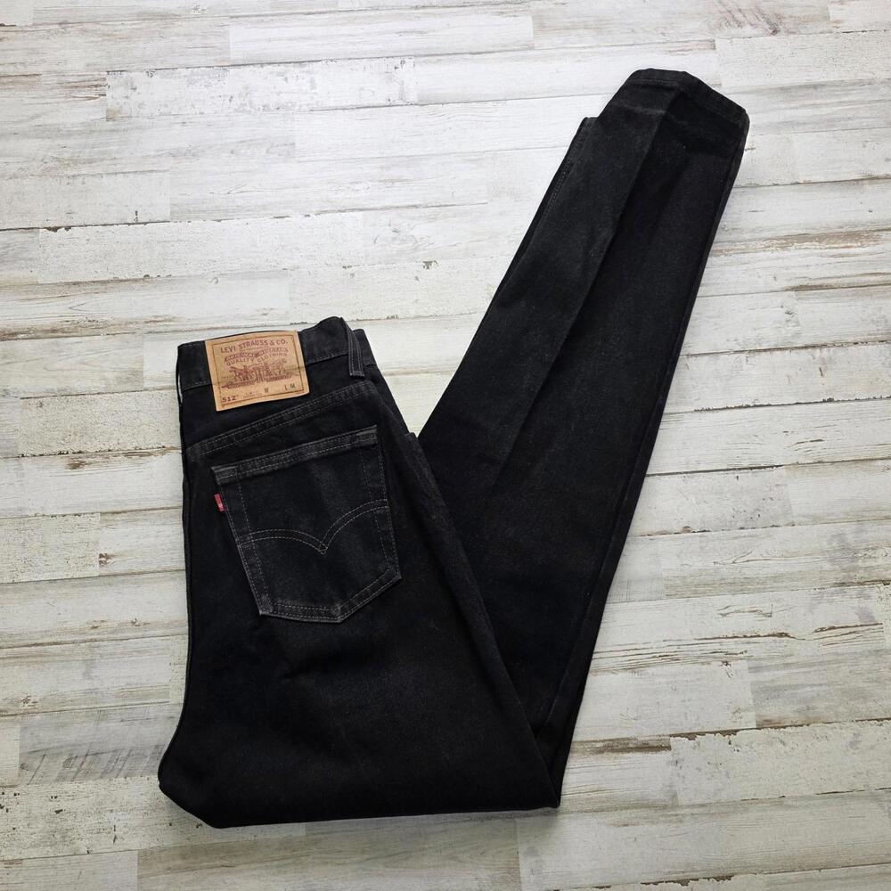 VTG 90s Y2K Levi’s 512 Slim Fit Tapered Leg Jeans Black USA Made Sz 8 Fits 27x32